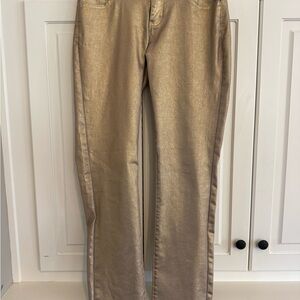 Jennifer Lopez size 6 Metallic Gold Straight Leg Jeans